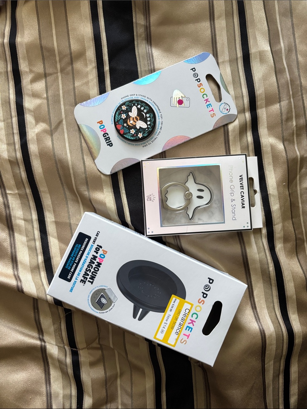 Popsocket Pop Grip & Pop Mount & Velvet Caviar Grip/Stand Bundle